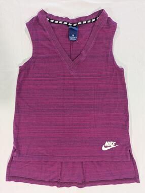Nike Tank Top Womens XS Purple V-Neck Sleeveless Logo Athletic Workout Gym